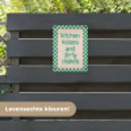 Quote - Groen - Geblokt - Keuken tuinposter los doek klein -sfeer3