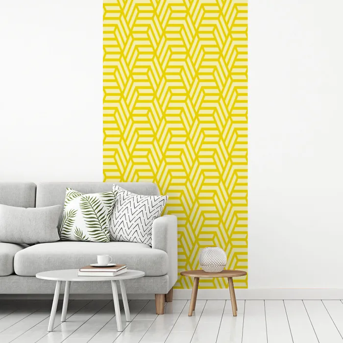 Geel - Patroon - Geometrisch fotobehang vinyl groot 64 -woonkamer