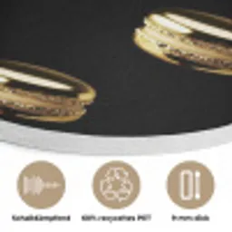 Macarons - Patroon - Goud - Zwart Akoestische PET Vilt - Rond klein -closeup_DE
