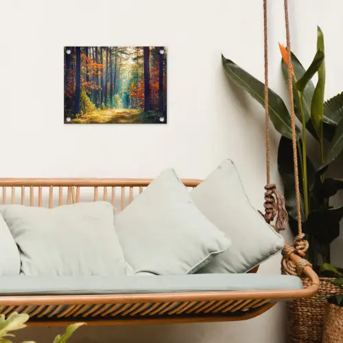 Bos - Zon - Natuur - Herfst tuinposter los doek klein -sfeer7