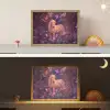 Paard - Bloemen - Paars - Vlinder Light Box met batterij (Wandlamp kind) middel -sfeer3_kind