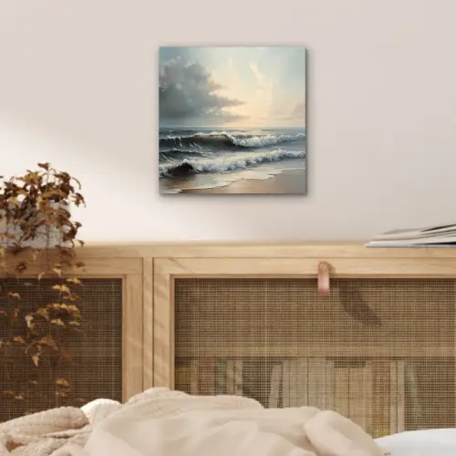 Strand - Zee - Zonsondergang aluminium wit klein -sfeer3