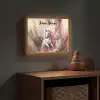 Eenhoorn - Meisje - Roze - Bloemen - Sprookje Light Box met batterij (Wandlamp kind) middel -sfeer5_kind