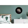 Croissant - Bloemenpatroon - Delftsblauw Wandcirkel aluminium klein -slaapkamer