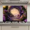 Poort - Paars - Bloemen keuken achterwand spatscherm klein -3d_website