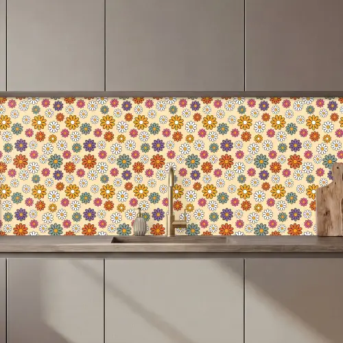 Vintage - Patronen - Bloem - Planten keuken achterwand 2 middel 871 zz_3dshopping