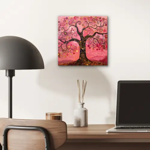 Boom - Levensboom - Roze - Goud aluminium wit klein -sfeer5