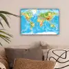 Wereldkaart - Atlas - Kleuren - Kids - Jongens - Meisjes canvas 2cm klein -sfeer1
