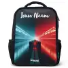 Raceauto - Verlichting - Neon - Rood Rugzak - Zwart middel -3d