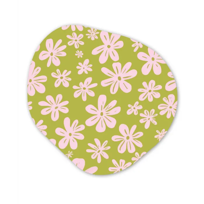 Bloemen - Roze - Getekend - Patroon Wandcirkel Organisch Forex 3mm klein -3d