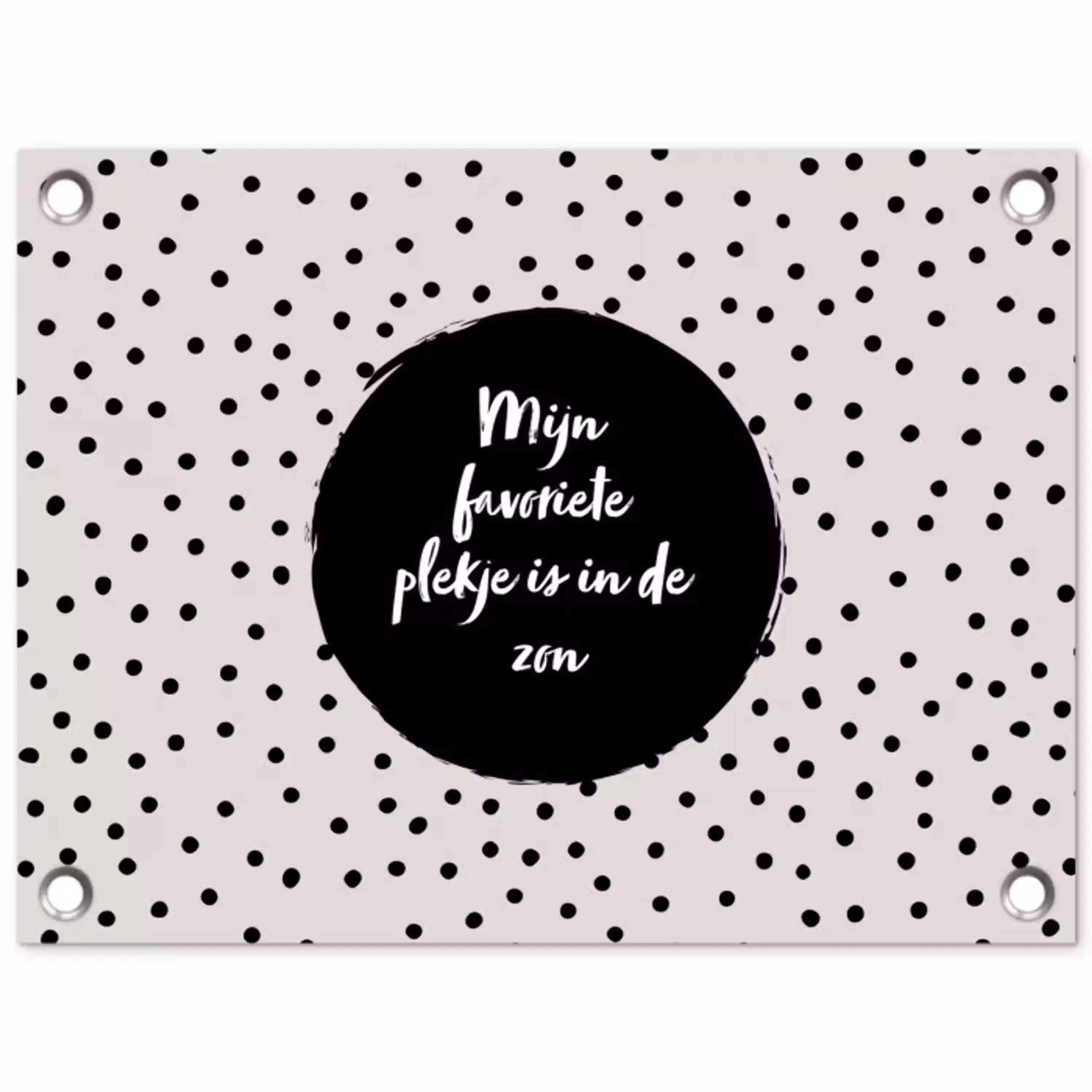 Quotes - Tekst - Tuin - Mijn favoriete plekje is in de zon - Zon tuinposter los doek klein -3d