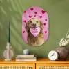 Hond - Kiss- Valentijn - Hartjes Wandcirkel Ovaal Forex klein -sfeer2