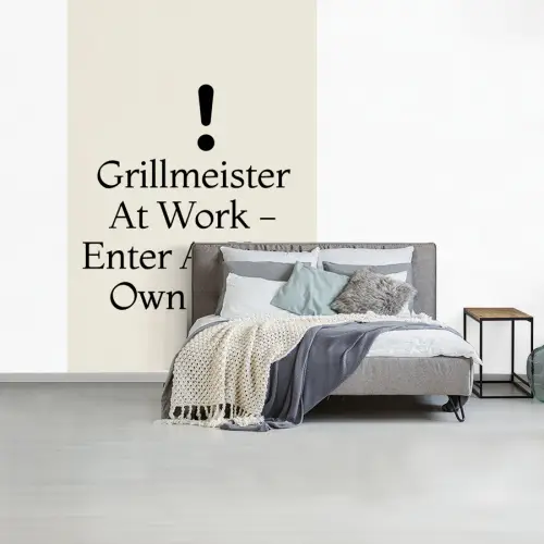 Grill - Uitroepteken - Zwart - Tekst fotobehang vinyl groot -slaapkamer