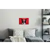 Hond - Hartjesbril - Loveyou - Rood Muursticker klein -slaapkamer