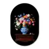 Rozen - Bloemen - Vaas - Boeket Wandcirkel Ovaal Glas middel -3d