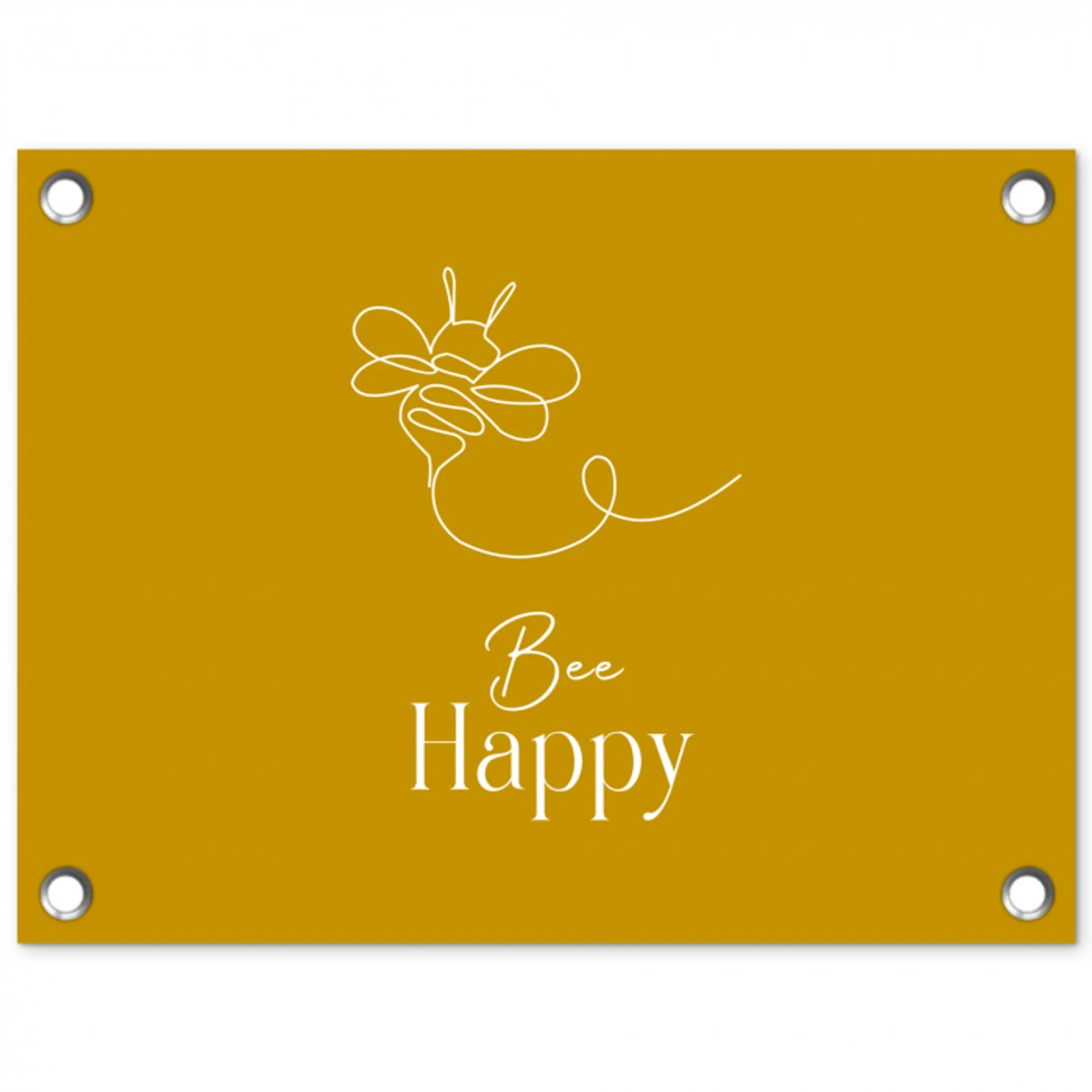 Bee Happy tuinposter los doek klein -3d