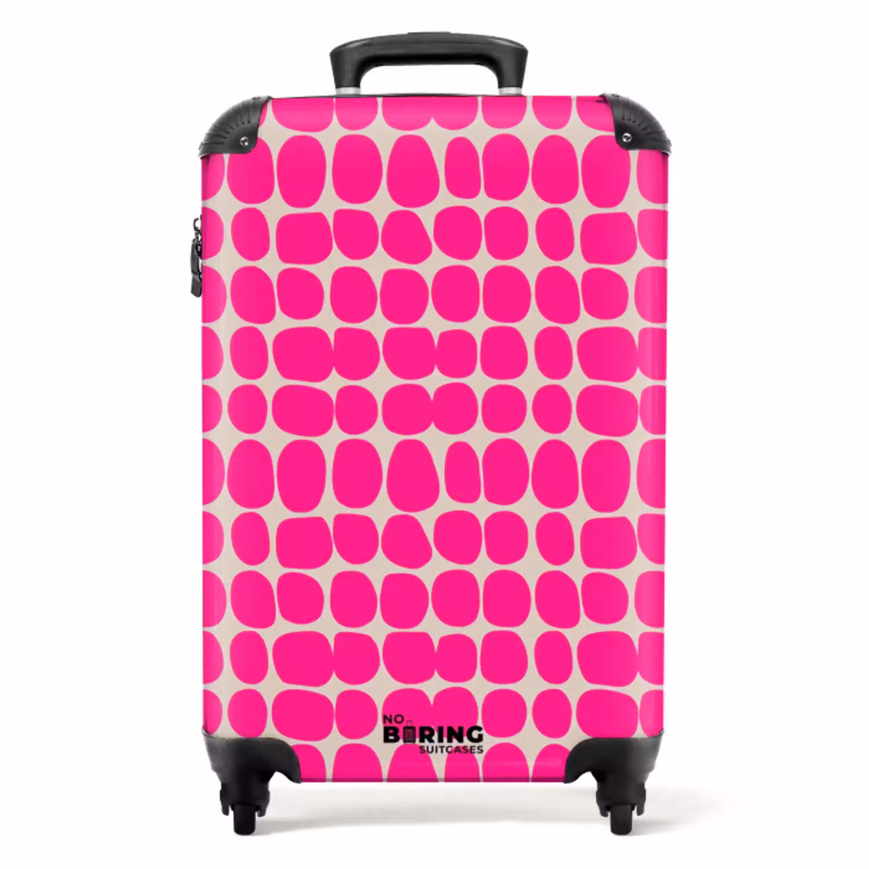 Stippen - Patroon - Roze NBS - Handbagage koffer - Volwassenen Unisex middel -productfoto_recht