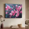 Bloem - Bloesems - Roze - Abstract Textielframe zwart klein -sfeer3