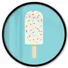 Ijsje - Stokje - Sprinkles - Lichtblauw Fotolijst rond zonder passe partout klein -3d