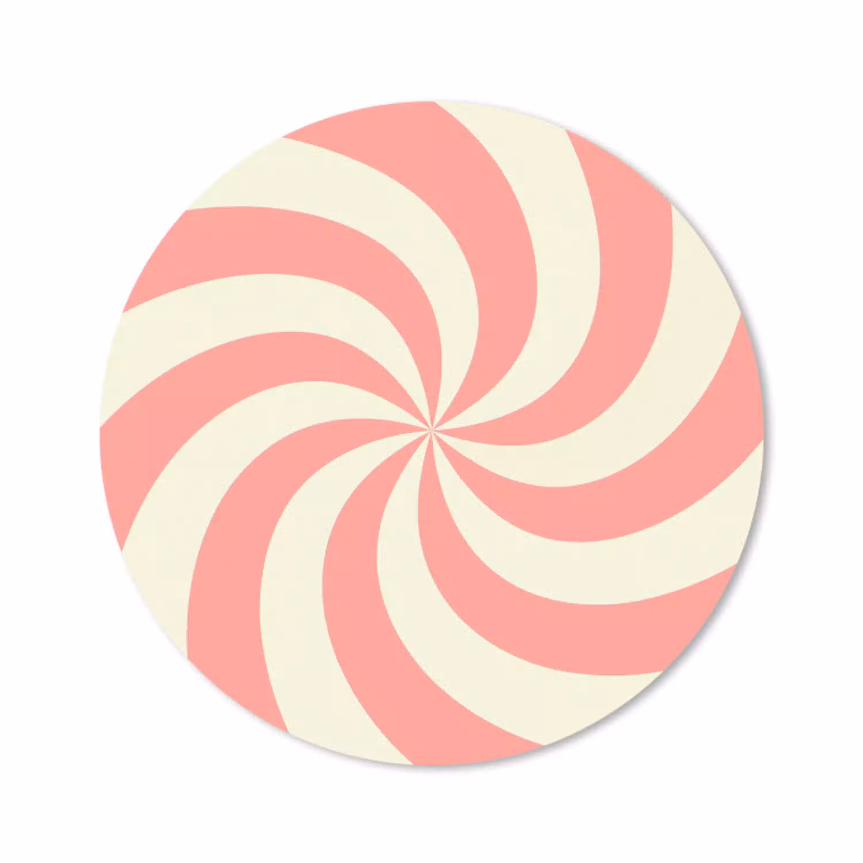 Spiraal - Patroon - Abstract - Roze - Beige Muismat rond klein -3d