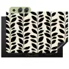 Botanisch - Dessin - Zwart - Beige Inductie beschemer met haakjes klein 777 -3d
