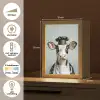 Koe - Zwart - Wit - Kok Light Box met kabel (Tafellamp) klein -USP_NL