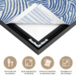 Modern - Abstract - Blauw Textielframe zwart klein 947 -USP_feed_closeupNL