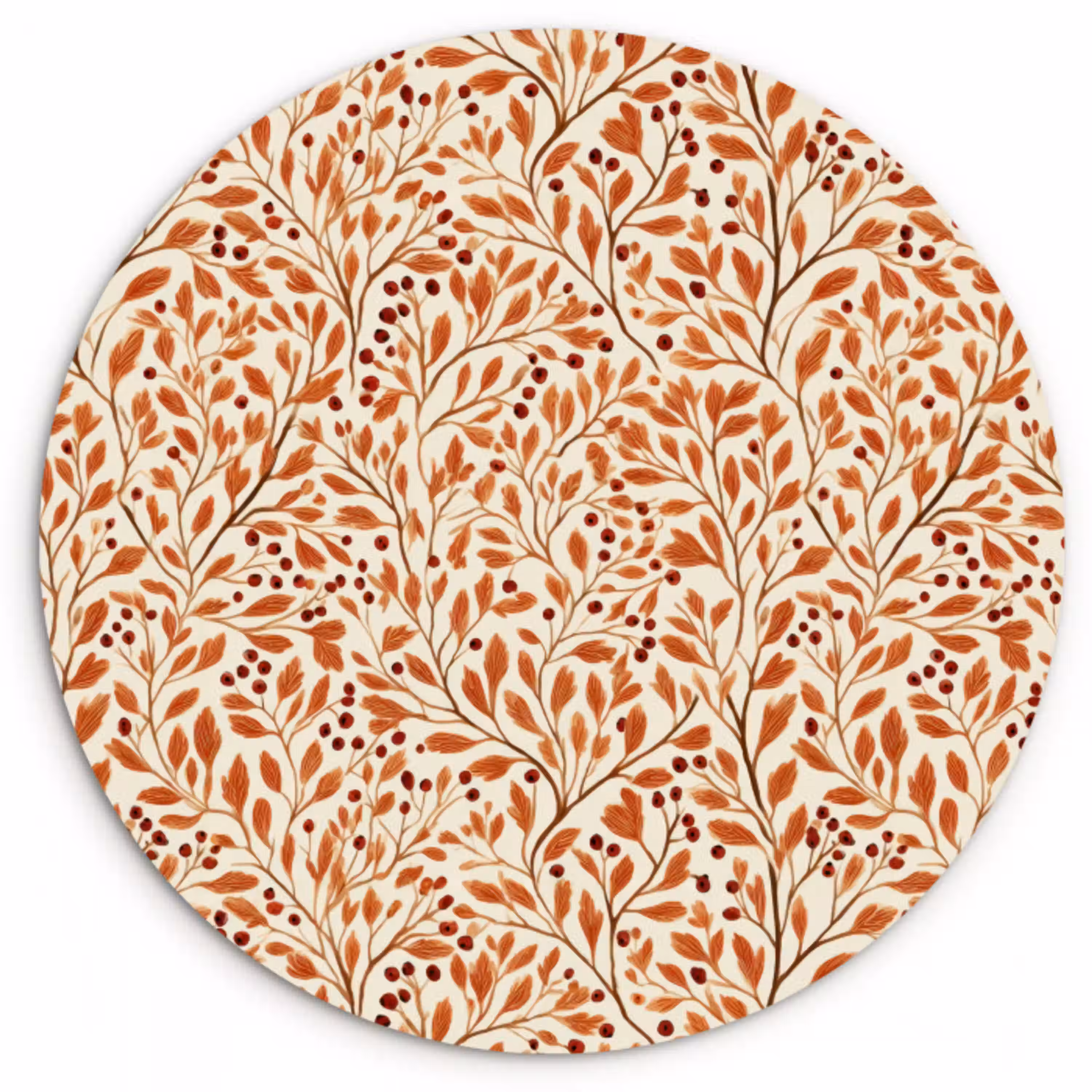 Bladeren - Botanisch  - Terracotta Wandcirkel kunststof plaat 5mm dik klein 188 -3d