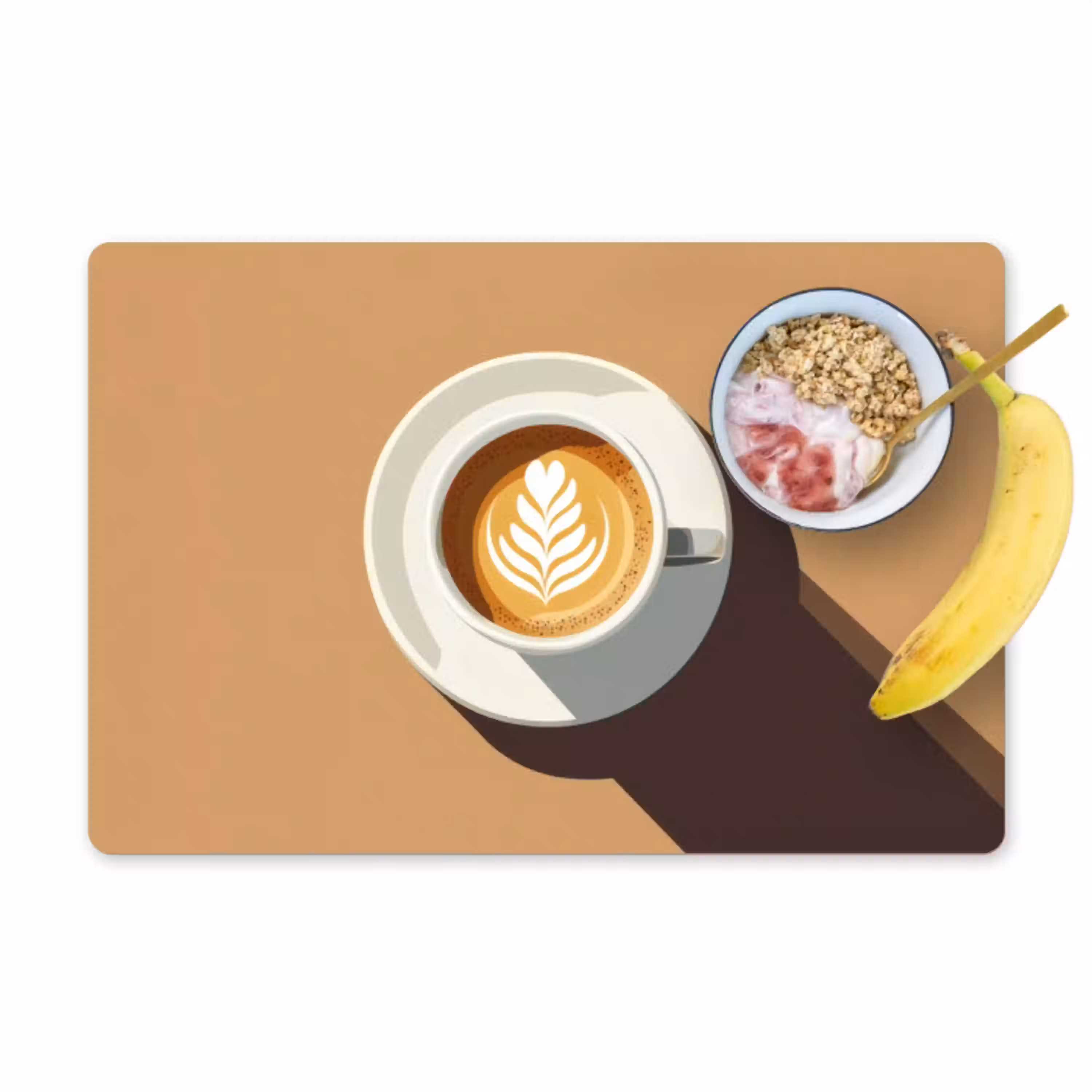 Cappuccino - Kop - Schotel - Minimalitisch Placemat vinyl groot -zzzproduct_Kitchenyeah-website