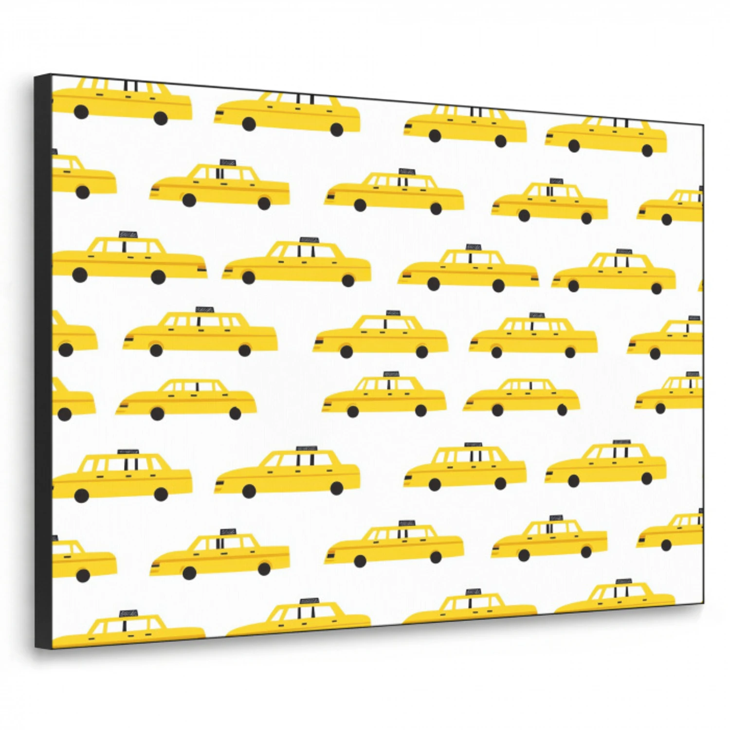 Taxi - Iconisch - Geel Textielframe zwart klein 947 -3d