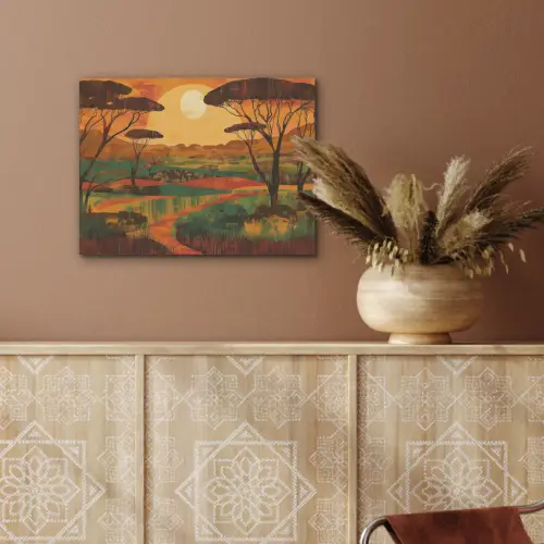 Landschap - Afrikaans - Zon PET vilt klein -sfeer4