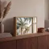 Gebouw - Palmbomen - Beige - Zon Light Box met batterij (Wandlamp) middel -sfeer2