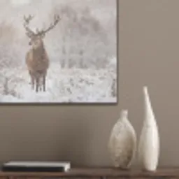 Edelhert - Bos - Sneeuw - Winter - Majestueus PET vilt klein -sfeer6_closeup