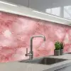 Roze - Kwarts - Goud - Marmer keuken achterwand 2 middel 871 -3d_schuin
