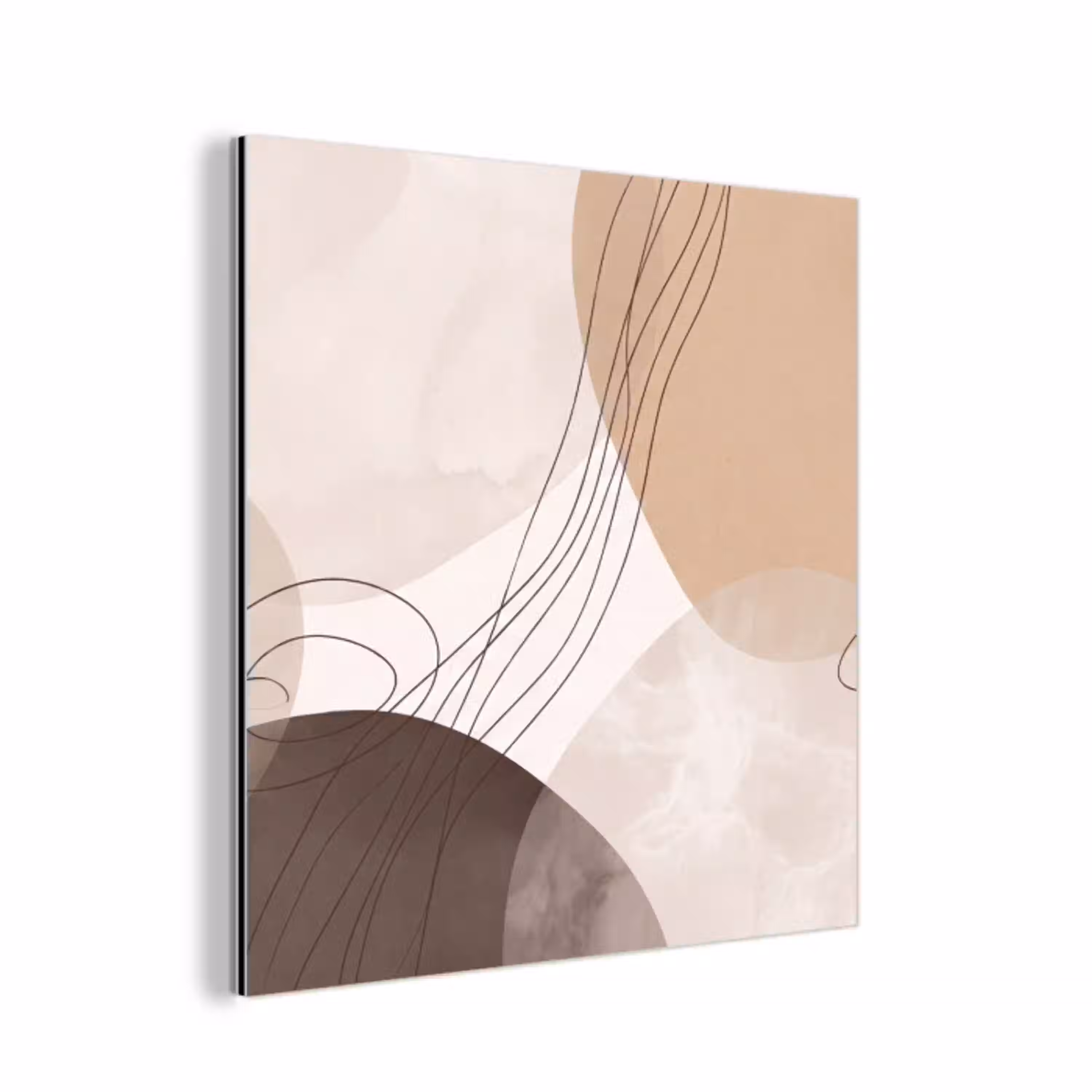 Abstractie - Beige - Modern aluminium wit klein -3d