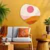 Zon - Heuvels - Abstract - Roze Wandcirkel Organisch Plexiglas middel -sfeer4