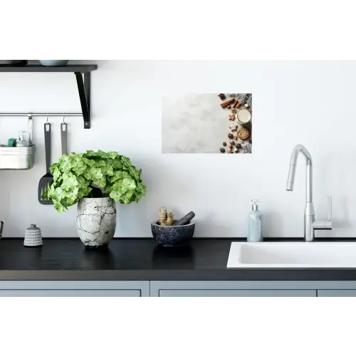 Winter - Kerst - Specerijen - Wit Muursticker klein -keuken