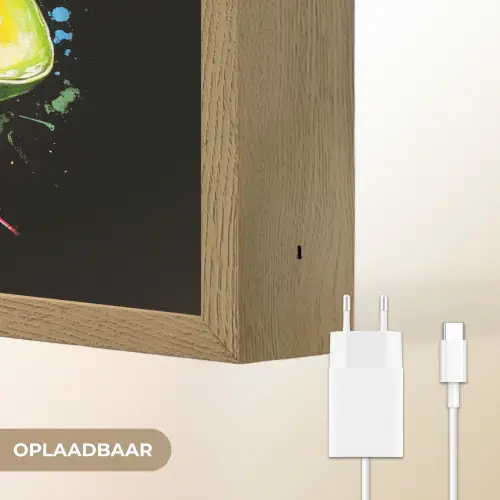 Tomaat - Avocado - Peper - Graffiti - Verf - Modern Light Box met batterij (Wandlamp) middel -USP_websiteoplaadbaarNL