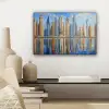 Skyline - Wolkenkrabbers - Water - Blauw canvas 2cm klein -sfeer6