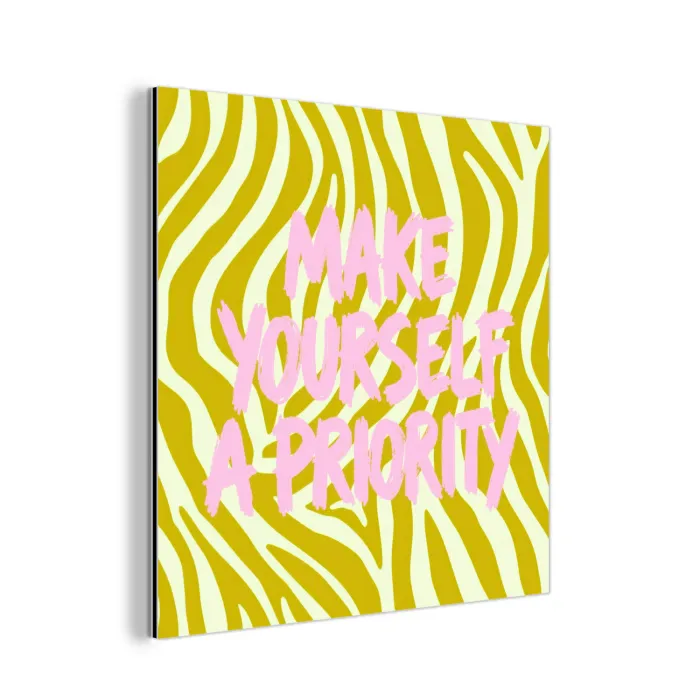 Zebraprint - Priority - Roze aluminium wit klein -3d