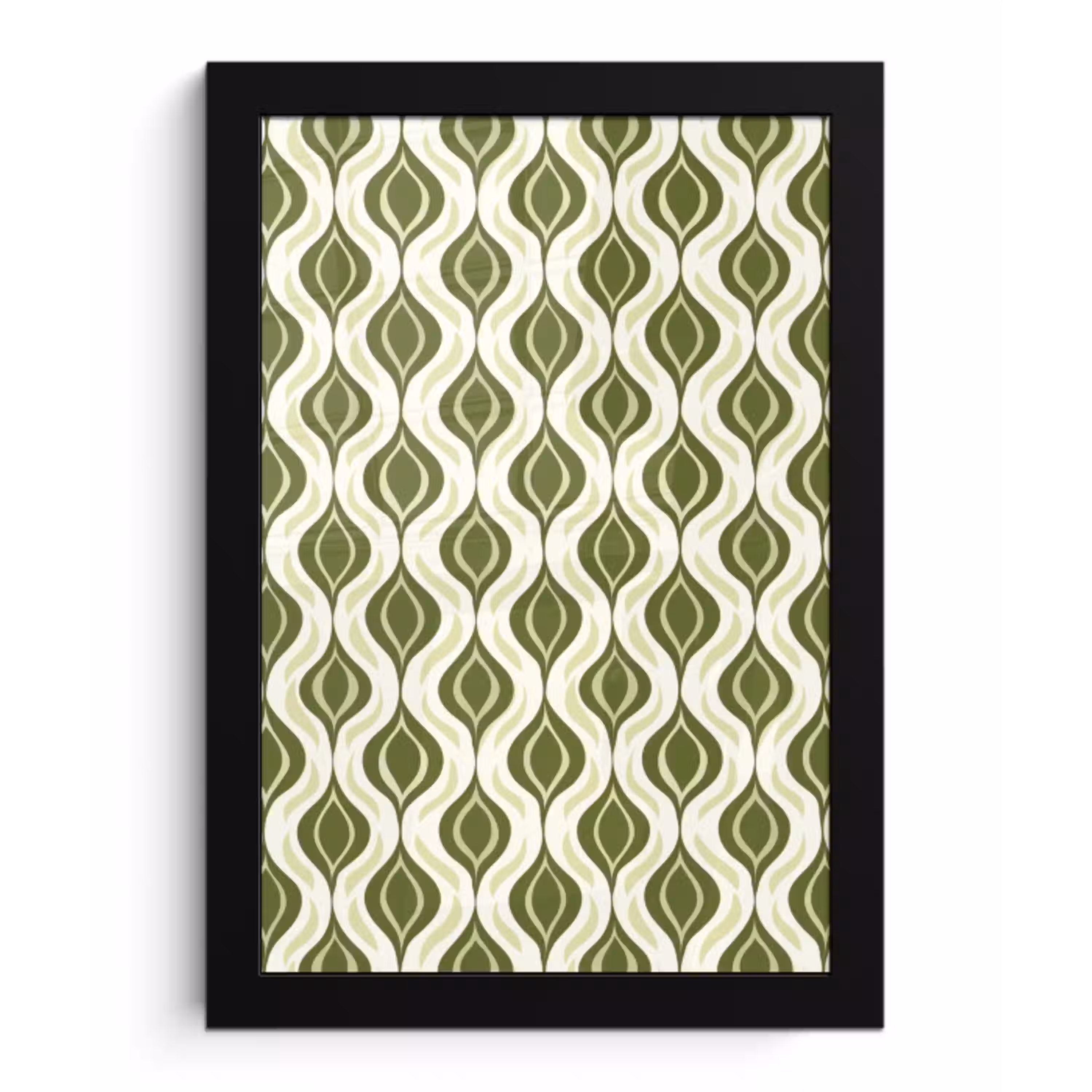 Patroon - Retro - Groen fotolijst zwart zonder passe partout klein 224 -3d