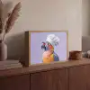 Papegaai - Koksmuts - Paars - Cute Light Box met batterij (Wandlamp) middel -sfeer2