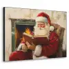 Kerst - Kerstman - Winter - Open Haard Textielframe zwart klein -3d