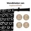 Harten - Verweven - Zwart - Wit Wandkleed katoen klein 269 -sfeer2