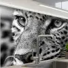 Luipaard - Zwart - Wit - Oog keuken achterwand 2 middel -zzzz3d_schuin