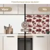 Tropisch - Geometrisch - Bordeauxrood keuken achterwand 2 middel 871 -voor-na2_NL