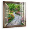 Doorkijk - Bloemen - Tuinpad - Natuur - Raam plexiglas 5mm klein -zzzproduct_nieuw