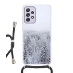 Bos - Sneeuw - Winter - Natuur - Wit Hoesje Samsung Galaxy A52 5G met koord klein -3d