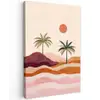 Palmbomen - Abstract - Zon - Heuvels Tuinposter op houten frame 2 cm dik klein -3d
