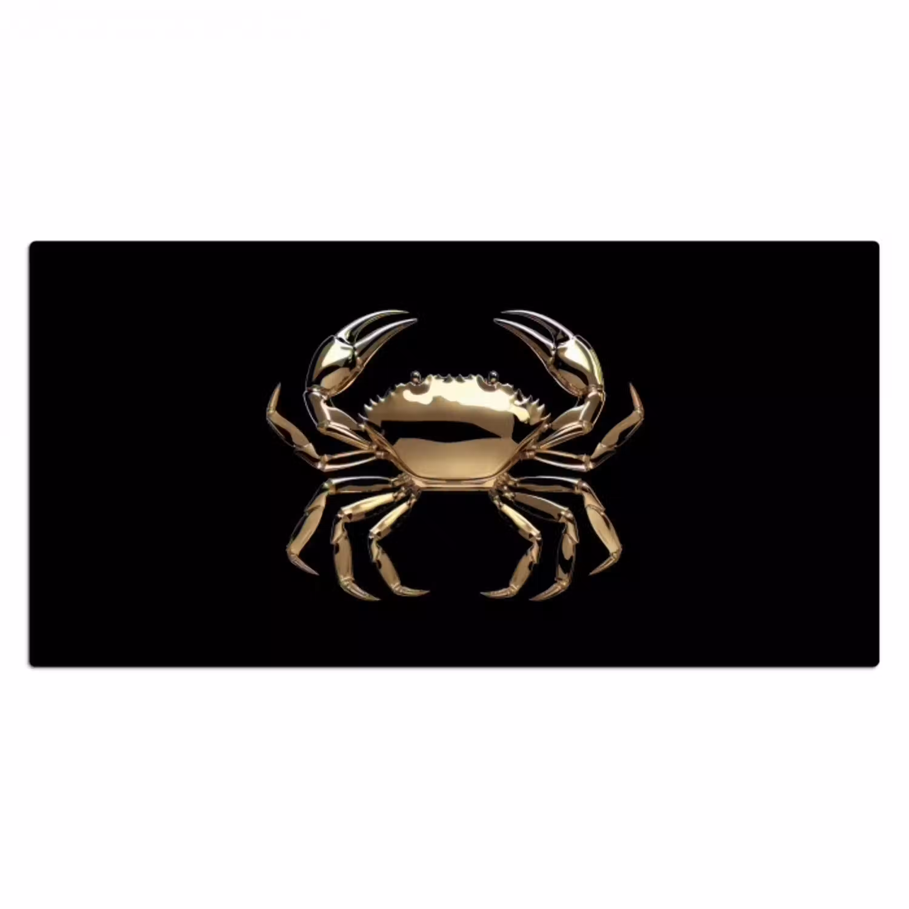 Goud - Krab - Dieren - Zwart Muismat XXL klein -3d_leeg